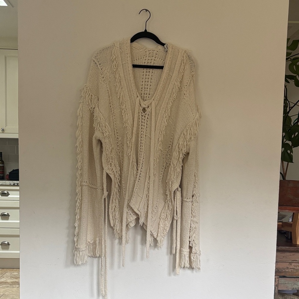 3.1 Phillip Lim Cream Fringe Cardigan